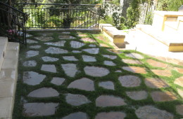 Slate Stone Patio with Fescue Inlay