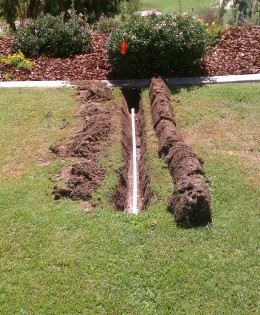 Trenching for Irrigation Retrofit