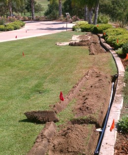 Trenching for Irrigation Retrofit